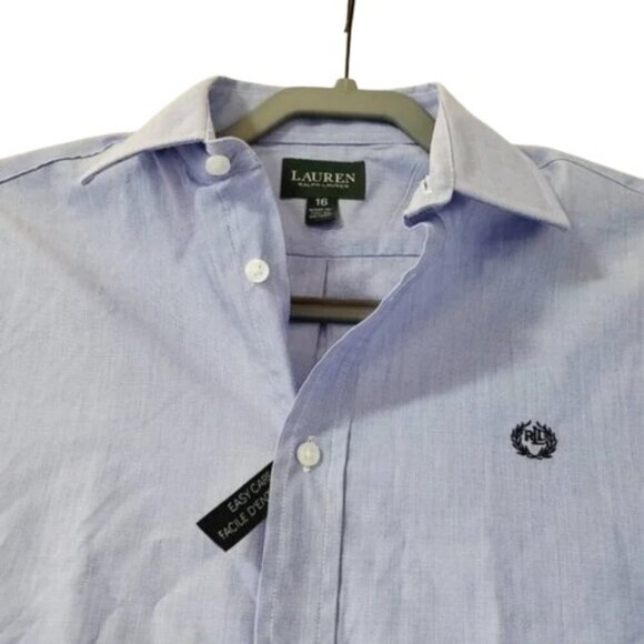 Lauren Ralph Lauren light blue youth button-down polo shirt size 16R NWT - Picture 6 of 9